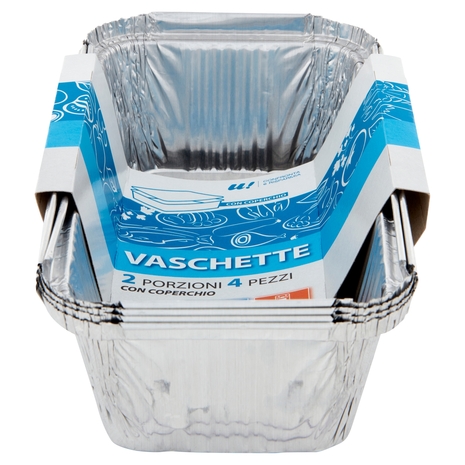 4 Vaschette 2 Porzioni con Coperchio U! Confronta e Risparmia